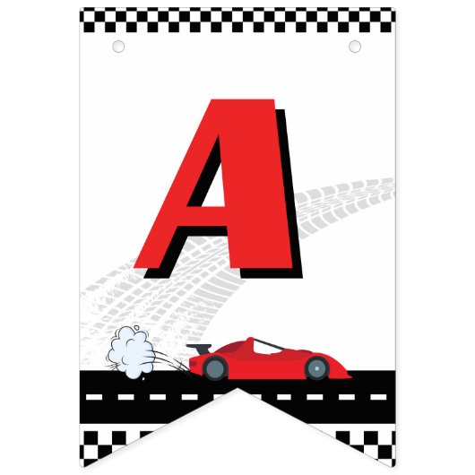 Red Fast een retro race auto thema racer verjaarda Vlaggetjes (Derde vlag)