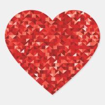 Red Faux Folie Heart Stickers