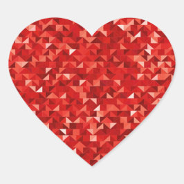 Red Faux Folie Heart Stickers