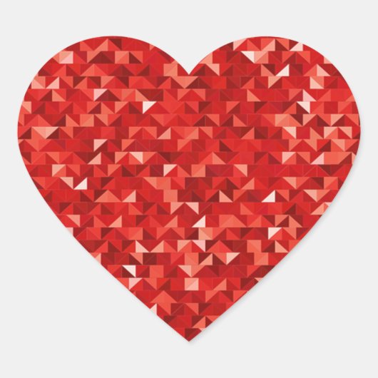 Red Faux Folie Heart Stickers (Voorkant)