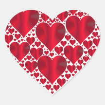 Red Faux Folie Heart Stickers