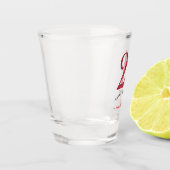 Red Faux Glitter 21 Birthday Shot Glas (Links)