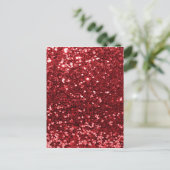Red Faux Glitter Briefkaart (Staand voorkant)