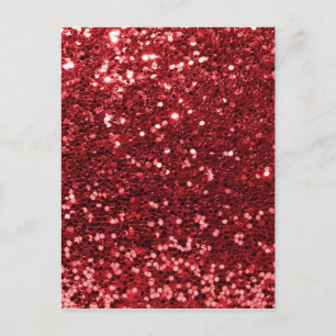 Red Faux Glitter Briefkaart