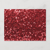 Red Faux Glitter Briefkaart (Voorkant)