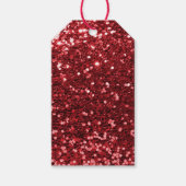 Red Faux Glitter Cadeaulabel (Voorkant)