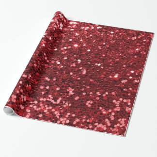 Red Faux Glitter Cadeaupapier