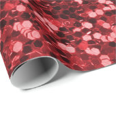 Red Faux Glitter Cadeaupapier (Rol Hoek)