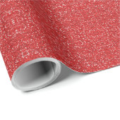 Red Faux Glitter Cadeaupapier (Rol Hoek)