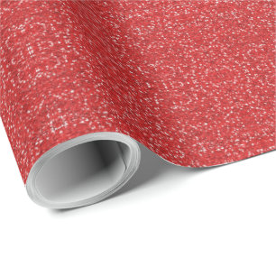 Red Faux Glitter Cadeaupapier