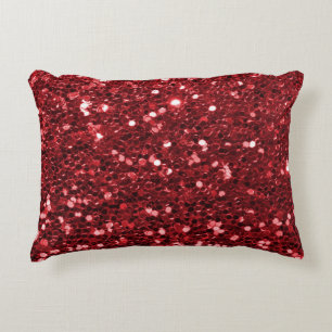 Red Faux Glitter Decoratief Kussen