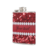 Red Faux Glitter en Diamonds Heupfles (Links)