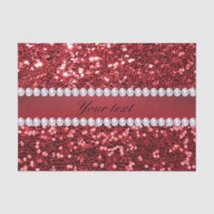 Red Faux Glitter en Diamonds Tissuepapier