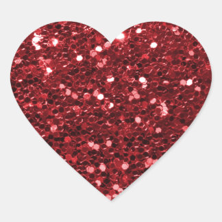 Red Faux Glitter Hart Sticker