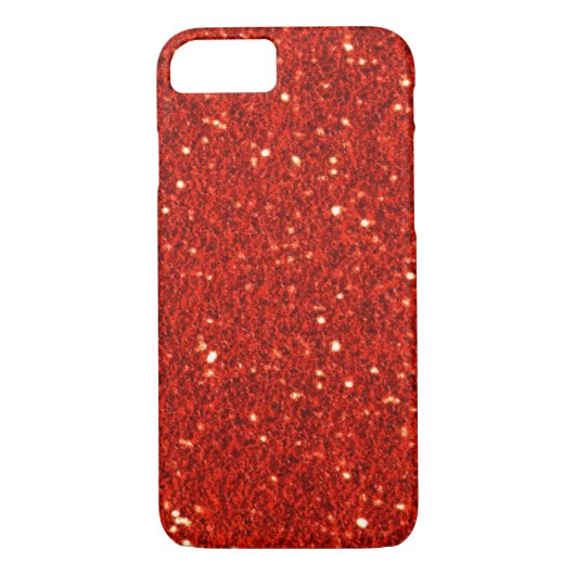 Red Faux Glitter iPhone iPhone 8/7 Hoesje (Achterkant)