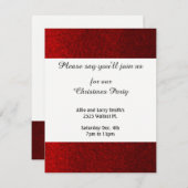 Red Faux Glitter-kerstfeest Kaart (Voorkant / Achterkant)