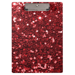 Red Faux Glitter Klembord