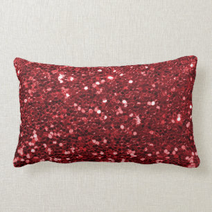 Red Faux Glitter Kussen