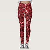 Red Faux Glitter Leggings (Voorkant)