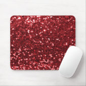 Red Faux Glitter Muismat (Met muis)