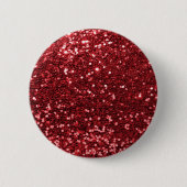 Red Faux Glitter Ronde Button 5,7 Cm (Voorkant)