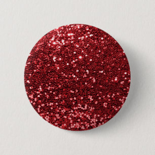 Red Faux Glitter Ronde Button 5,7 Cm
