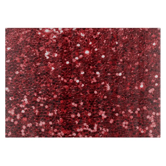 Red Faux Glitter Snijplank (Voorkant)