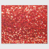 Red Faux Glitter Sparkle Bling Shiny Metallic Cadeaupapier (Vlak)