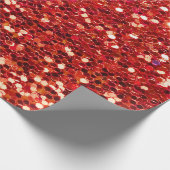 Red Faux Glitter Sparkle Bling Shiny Metallic Cadeaupapier (Hoek)