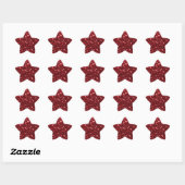 Red Faux Glitter Ster Sticker (Vel)