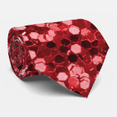 Red Faux Glitter Stropdas (Opgerold)