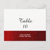 Red Faux Glitter Table Seating Kaart (Voorkant)