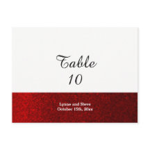 Red Faux Glitter Table Seating Kaart