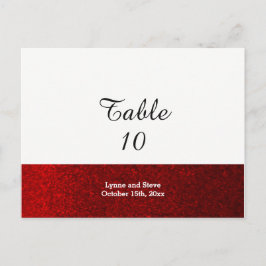 Red Faux Glitter Table Seating Kaart