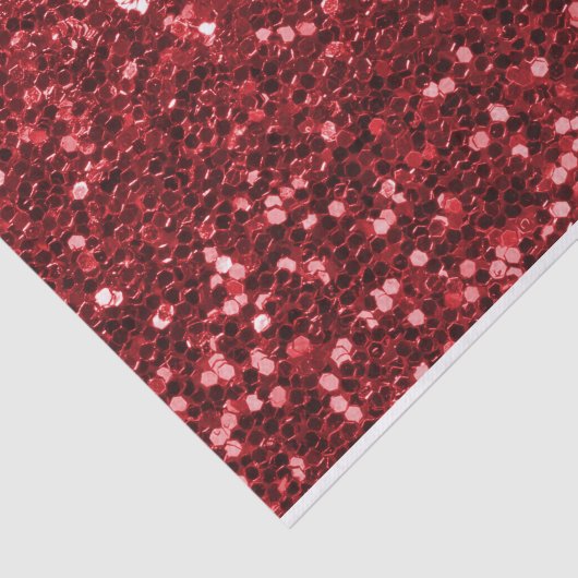 Red Faux Glitter Tissuepapier (Detail)