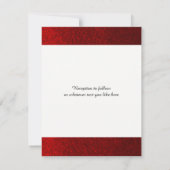 Red Faux Glitter Wedding Invitation Kaart (Achterkant)