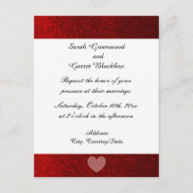Red Faux Glitter Wedding Invitation
