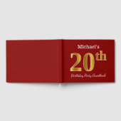 Red, Faux Gold 20th Birthday Party + aangepaste na Gastenboek (Volledig)