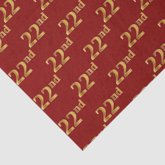 Red, Faux Gold 22e (22e) gebeurtenis Tissuepapier (Detail)