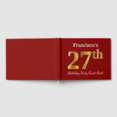 Red, Faux Gold 27th Birthday Party + aangepaste na Gastenboek (Volledig)