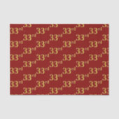 Red, Faux Gold 33e (Dertigderde) gebeurtenis Tissuepapier (Voorkant)