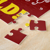 Red, Faux Gold 33rd Birthday + aangepaste naam Puz Legpuzzel (Zijkant)