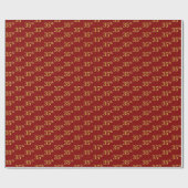 Red, Faux Gold 35th (35th) Event Cadeaupapier (Vlak)
