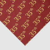 Red, Faux Gold 35th (35th) Event Tissuepapier (Detail)