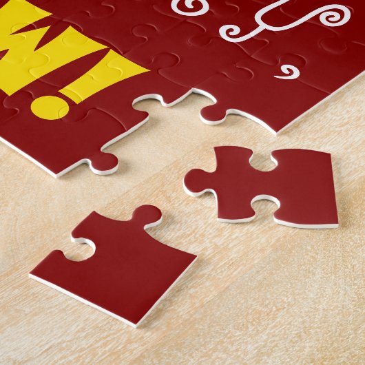 Red, Faux Gold 36th Birthday + Eigen naam Puzzle Legpuzzel (Zijkant)