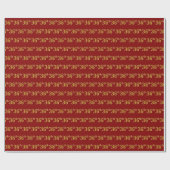 Red, Faux Gold 36th (Zesendertig) gebeurtenis Cadeaupapier (Vlak)