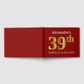 Red, Faux Gold 39th Birthday Party + aangepaste na Gastenboek (Volledig)