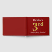 Red, Faux Gold 3rd Birthday Party + aangepaste naa Gastenboek (Volledig)