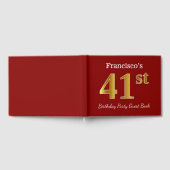 Red, Faux Gold 41st Birthday Party + aangepaste na Gastenboek (Volledig)