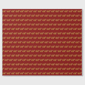 Red, Faux Gold 44th (44e) event Cadeaupapier (Vlak)